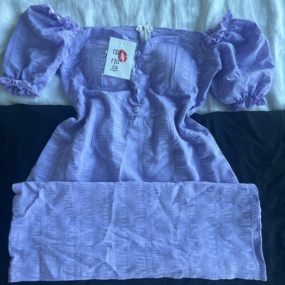 Lavender Off-Shoulder Dress